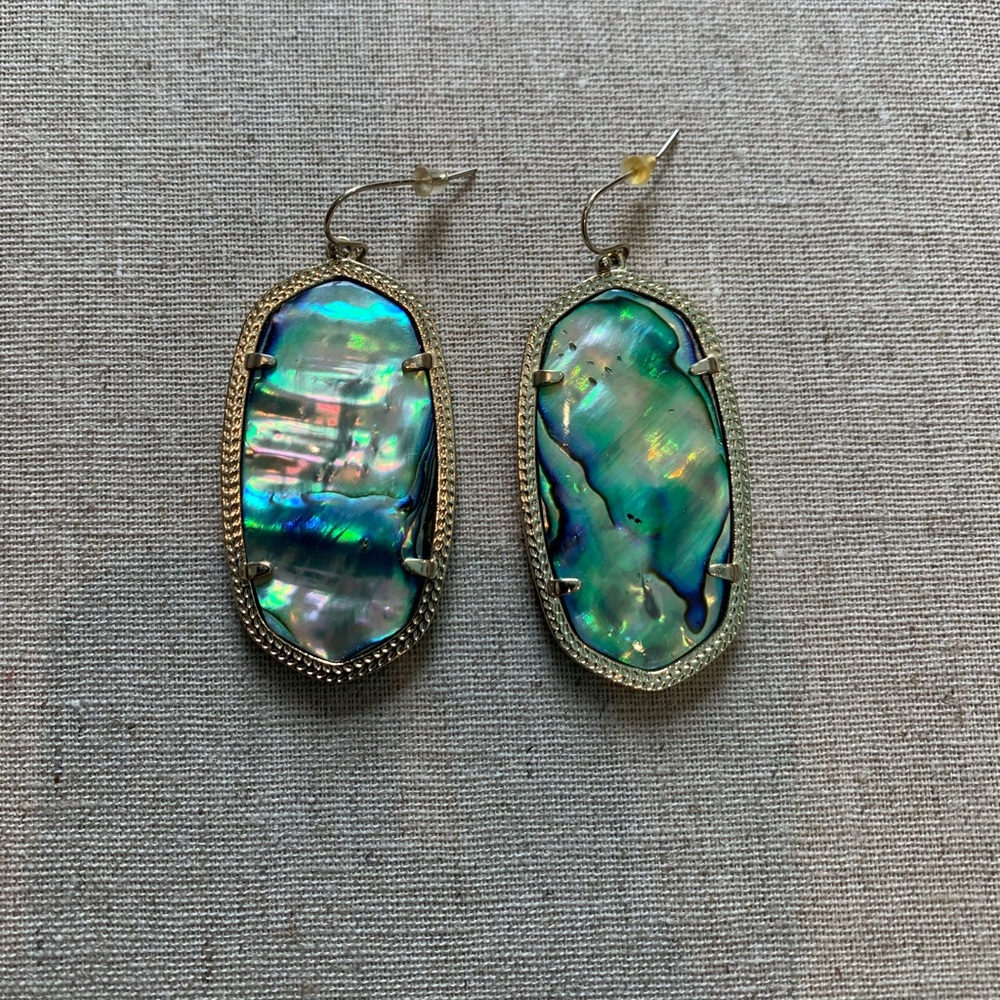 Kendra Scott Elle Gold Drop Earrings in Abalone